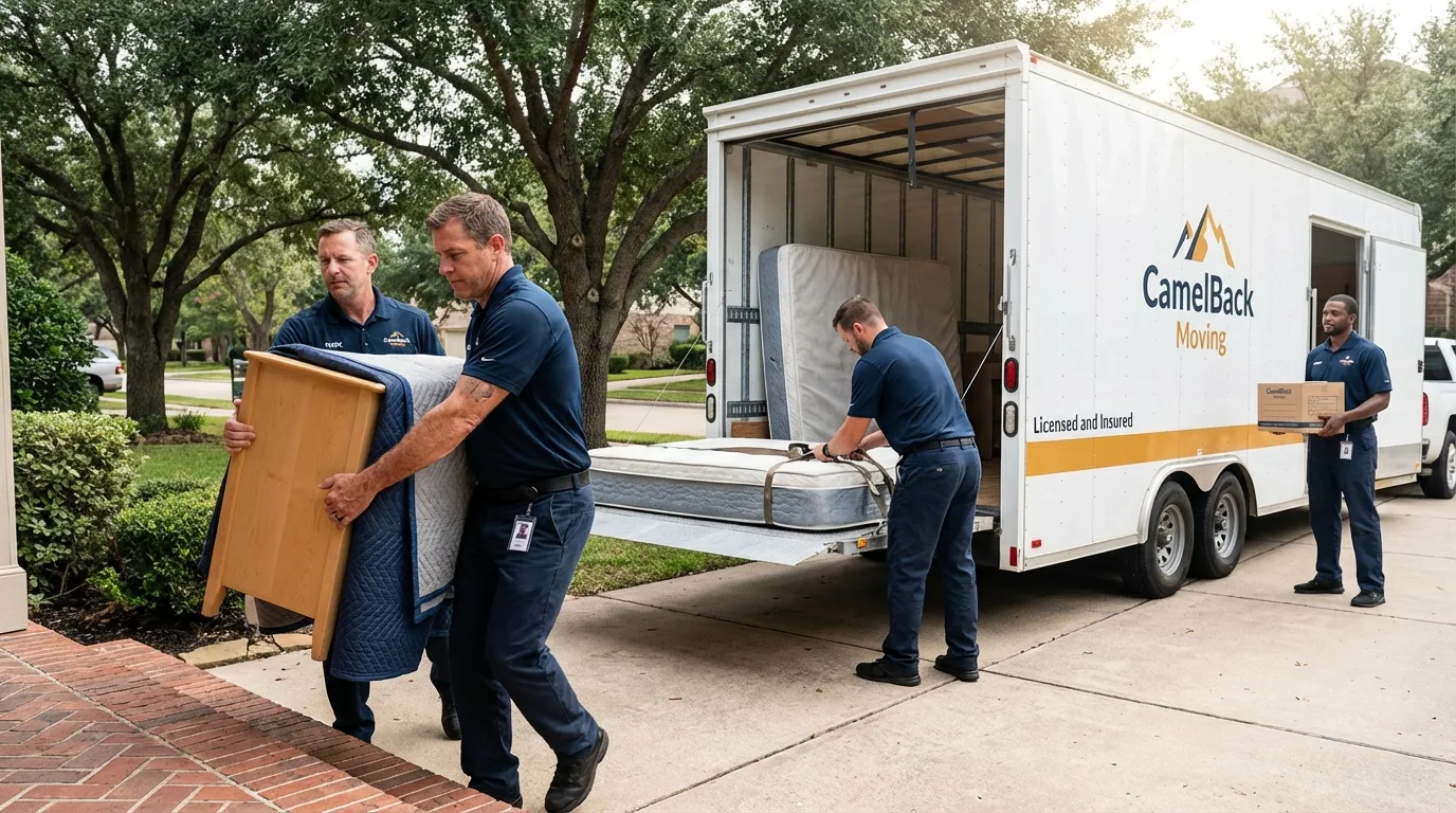 Crew loading residential truck for cross-state move from Chattanooga, TN